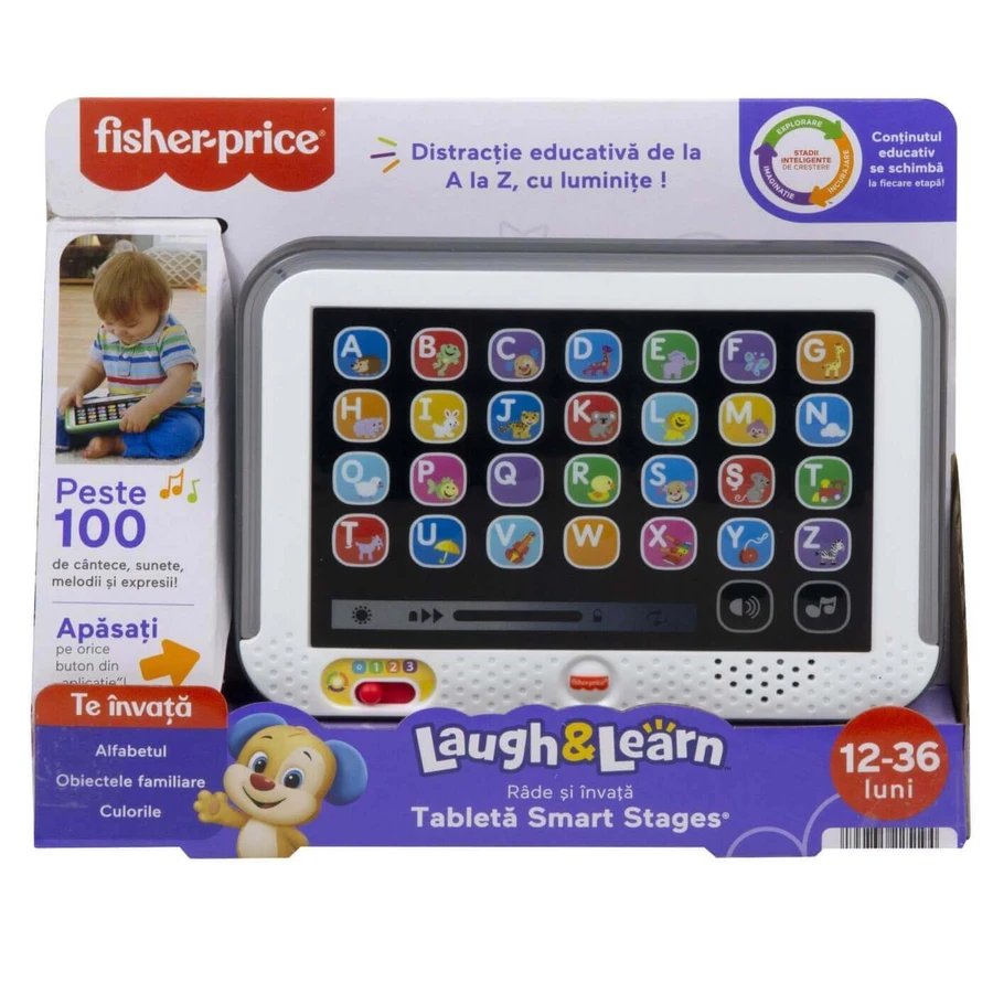 Интерактивный планшет с 3 развивающими уровнями, 12-36 месяцев, Fisher Price: цены и характеристики