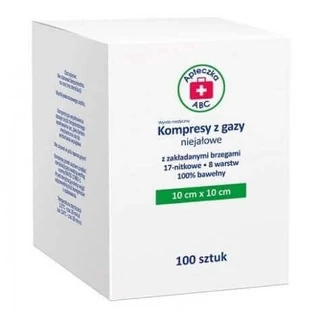 Неионные марлевые тампоны, 17 нитей, 8 слоев, 10х10 см, ABC First Aid Kit, 100 шт.
