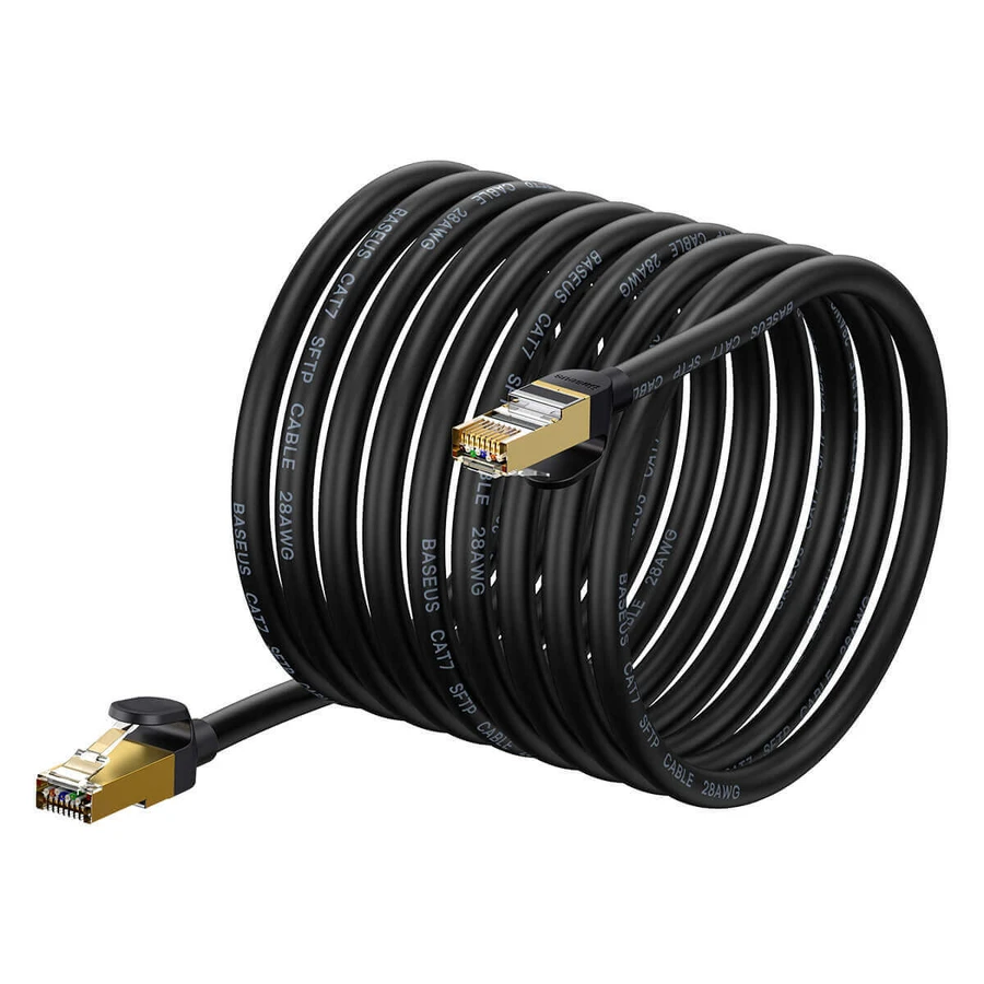 Высокоскоростной сетевой кабель Baseus Speed ​​Seven RJ45 10 Гбит/с 15 м, черный (WKJS010801): цены и характеристики