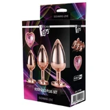 Dream Toys Gleaming Love Rose Gold Plug Set Анальная пробка, 3 piese