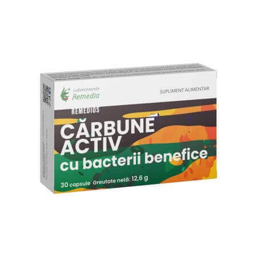 Активированный уголь, 30 капсул, Laboratoarele Remedia: цены и характеристики