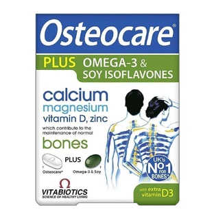 Vitabiotics Osteocare Plus Omega-3 amp; Isoflavone de soia, 84 comprimate / капсула