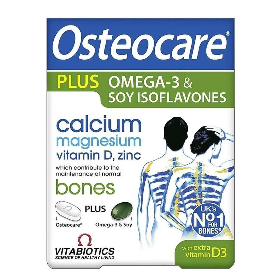 Vitabiotics Osteocare Plus Omega-3 amp; Isoflavone de soia, 84 comprimate / капсула: цены и характеристики