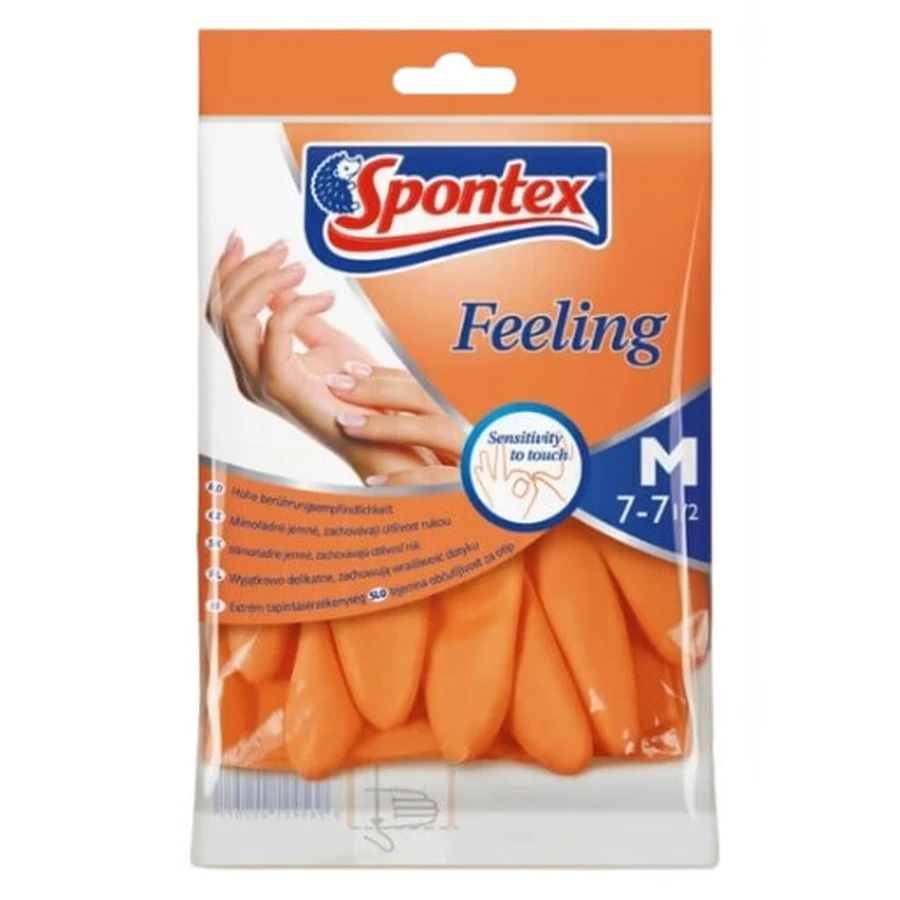 Перчатки резиновые Spontex, Feeling, размер M, 1 пара: цены и характеристики