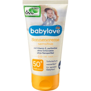 Babylove Солнцезащитный крем SPF50 для чувствительной кожи 75 мл