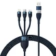 Кабель Baseus Flash Series II USB Type C / USB Type A - USB Type C / Lightning / Micro USB 100W 1.2m Blue (CASS030103)