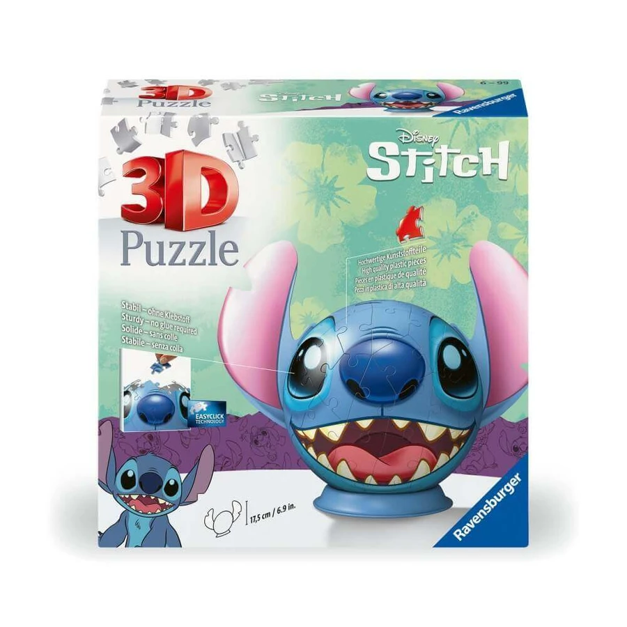 3D-пазл Disney Стич - Стич с ушами, 72 детали, Ravensburger: цены и характеристики