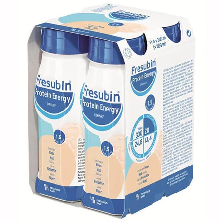 Пищевой продукт Fresubin Protein Energy Drink з специального медицинского назначения со вкусом лесного ореха, 4 шт. по 200 мл: цены и характеристики