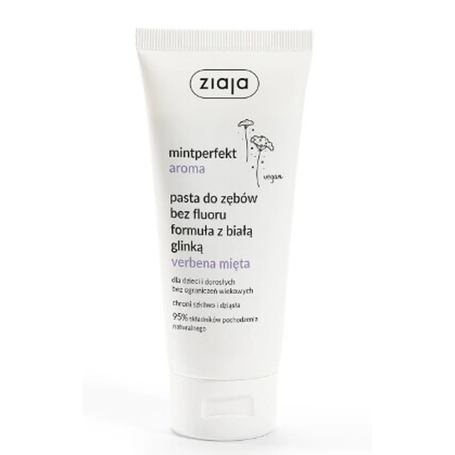 Ziaja, Mintperfect Aroma Зубна паста без фтору з білою глиною, вербеною та м'ятою, 100 мл: ціни та характеристики