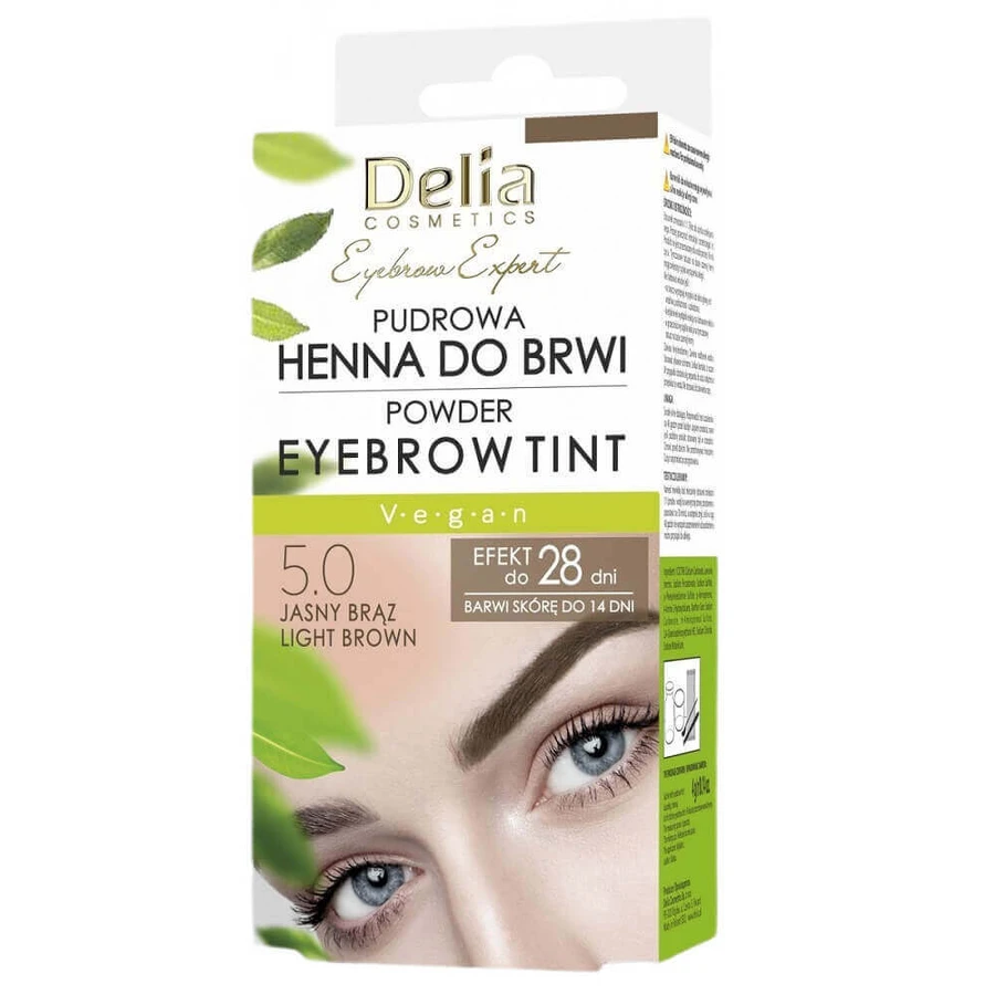 Хна для брів Delia Eyebrow Expert Powder Eyebrow Henna 5.0 Light Brown, 4 г: ціни та характеристики
