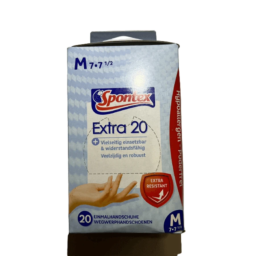 Spontex, Хозяйственные перчатки, размер 7-7,5, 20 штук: цены и характеристики