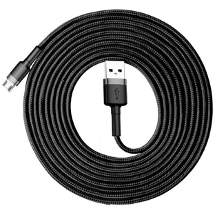 Baseus Cafule Кабель nailon resistent USB / micro USB 2A 3M cablu negru-gri (CAMKLF-HG1)
