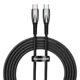 Кабель для быстрой зарядки Baseus Glimmer Series USB-C 480 Мбит/с PD 100 Вт, 2 м, черный