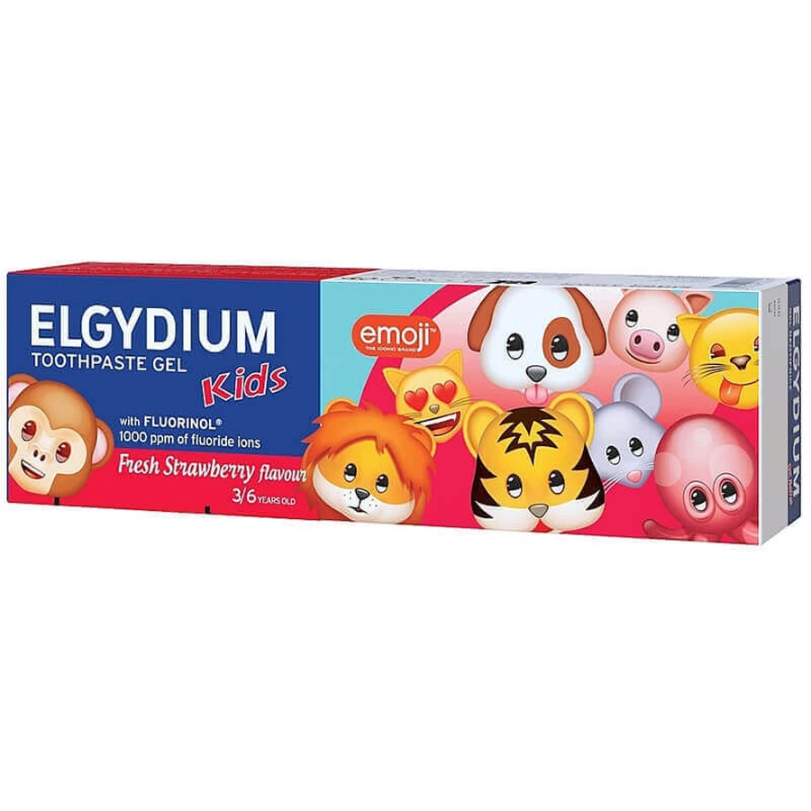 Зубная паста Elgydium Emoji Kids с освежающим клубничным вкусом для детей 3-6 лет, 50 мл: цены и характеристики