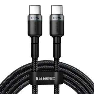 Baseus CATKLF-ALG1 Cablu USB-C - USB-C PD QC 100W 5A 2m - gri