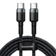Baseus CATKLF-ALG1 Cablu USB-C - USB-C PD QC 100W 5A 2m - gri