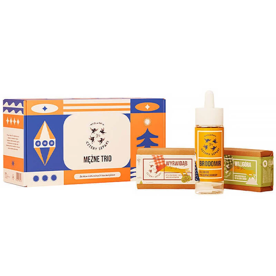 Mydlarnia Cztery Szpaki Mężne Trio Set beard oil 30 ml + hair and beard soap 110 g + body soap 110 g: цены и характеристики