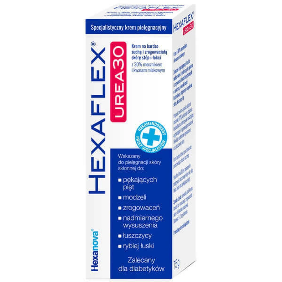 Hexaflex Urea 30, спеціалізований крем для догляду за огрубілою шкірою стоп і ліктів, 75 г: ціни та характеристики