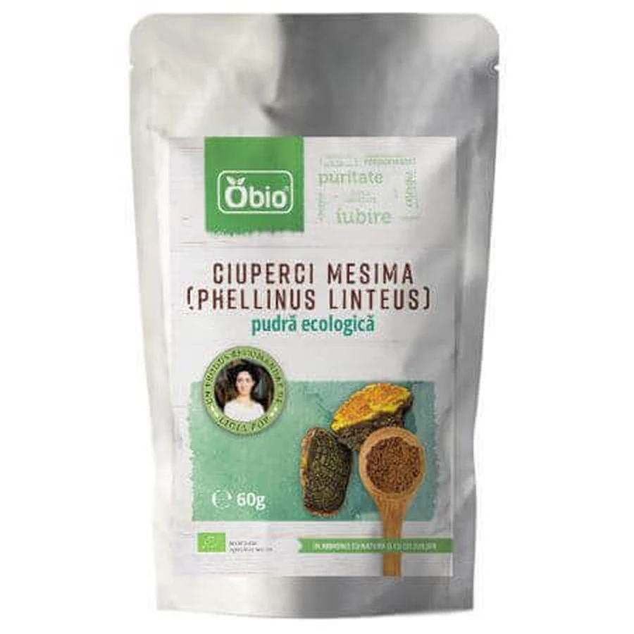 Mesima mushrooms органічний грибний порошок, 60 г, Obio: ціни та характеристики