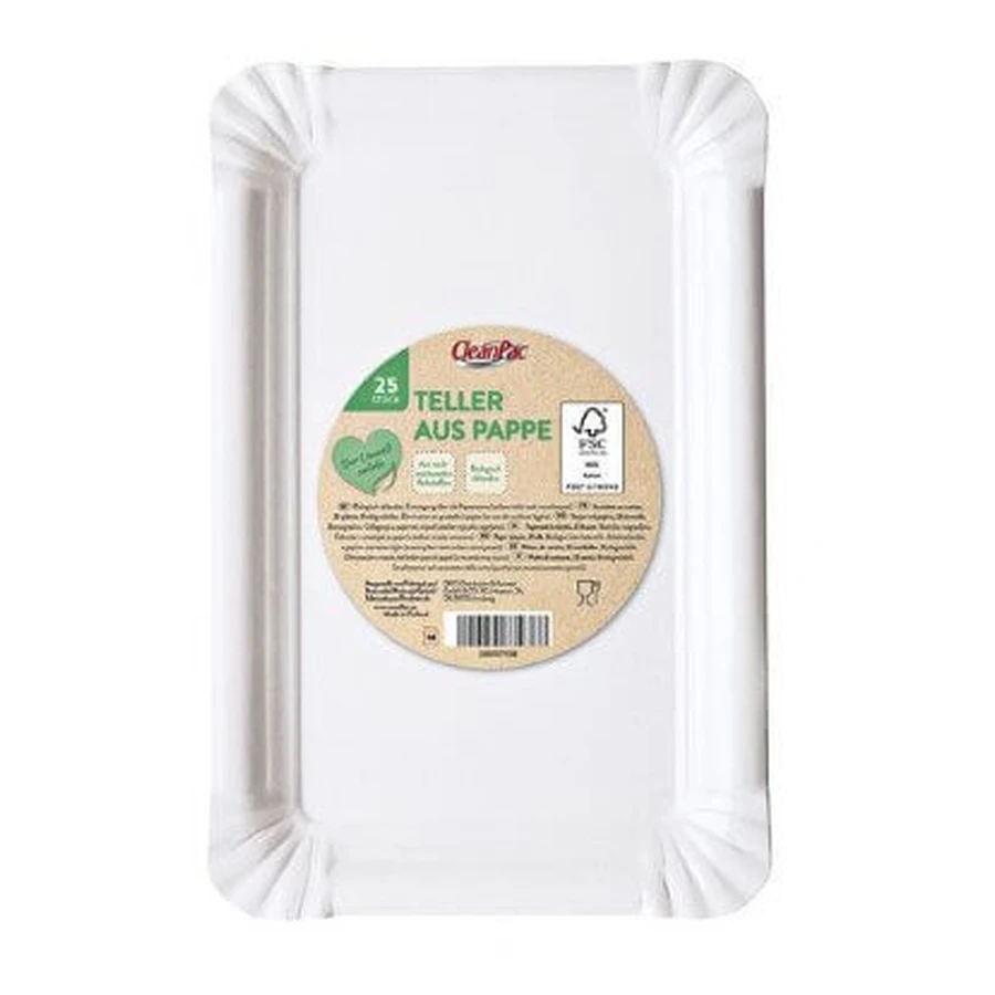 CleanPac, Тарілки паперові 20 см, 25 шт: ціни та характеристики