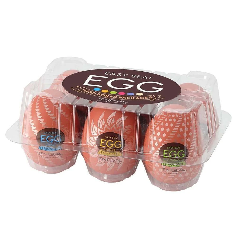 Tenga Easy Beat Egg Hard Boiled Package II Набір із 6 одноразових мастурбаторів у формі яйця: ціни та характеристики