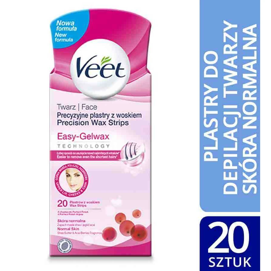 Восковые полоски для лица Veet, 20 штук: цены и характеристики
