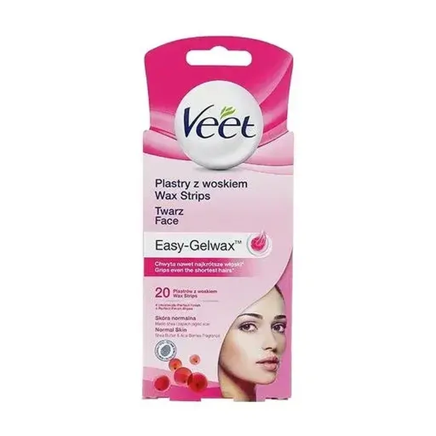 Восковые полоски для лица Veet, 20 штук: цены и характеристики