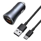 Автомобильное зарядное устройство Baseus Golden Contactor Pro Fast, 2 порта USB, 40 Вт, SCP FCP AFC + кабель USB - USB Type C, серый (TZCCJD-A0G)
