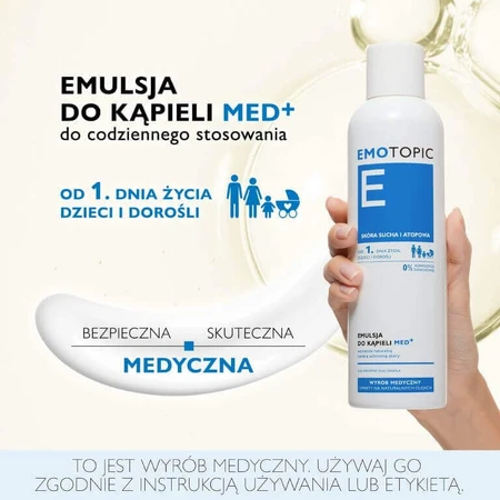 Emotopic Med+ Емульсія для ванн для щоденного застосування з першого дня життя, 400 мл: ціни та характеристики