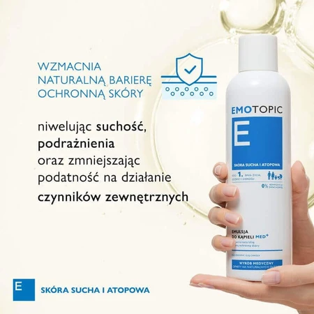 Emotopic Med+ Емульсія для ванн для щоденного застосування з першого дня життя, 400 мл: ціни та характеристики