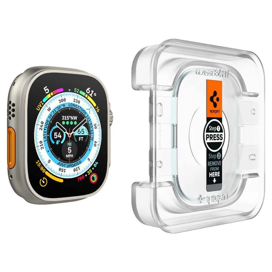 Стиклэ температэ Spigen Glas.tR EZ Fit для Apple Watch Ultra (49 мм) - 2 бука.: цены и характеристики