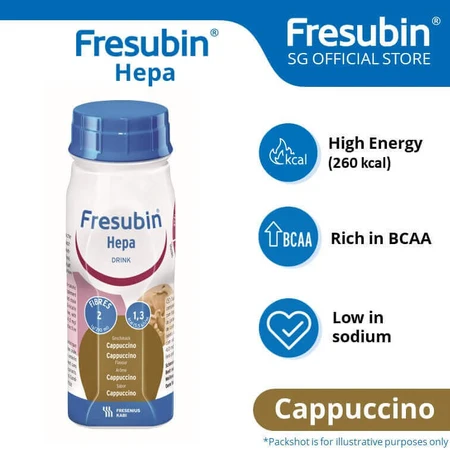 Пищевой продукт Fresubin Hepa специального медицинского назначения, со вкусом капучино, 4 шт. по 200 мл: цены и характеристики