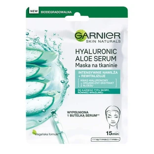 Garnier Маска с гиалуроновой кислотой и органическим экстрактом алоэ вера, 28 г