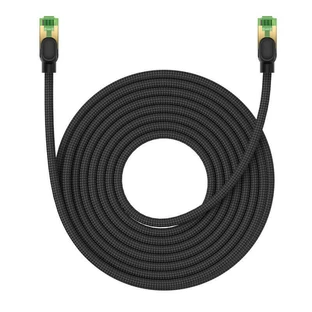 Швидкий мережевий кабель Baseus RJ-45 cat.8 40Gbps 10m в обплетенні - чорний