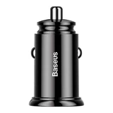 Автомобильное зарядное устройство Baseus Circular Smart с 2 портами USB QC3.0, поддержкой быстрой зарядки SCP AFC 30 Вт, черное (CCALL-YD01)