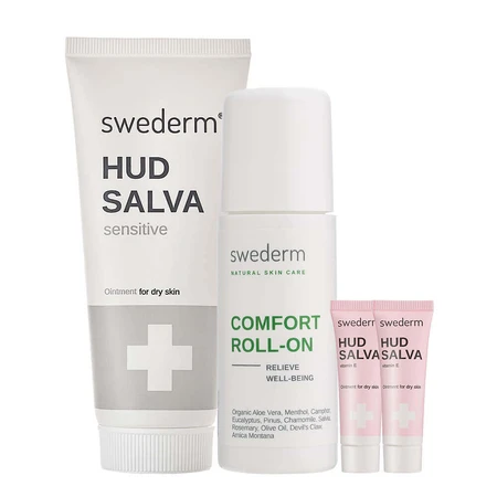 Набор Swederm Hudsalva Sensitive, unguent puternic, piele uscată, 100 мл + Swederm Comfort roll, 60 мл + Hudsalva unguent cu vitamina E, 2 x 8 ml gratuit: цены и характеристики