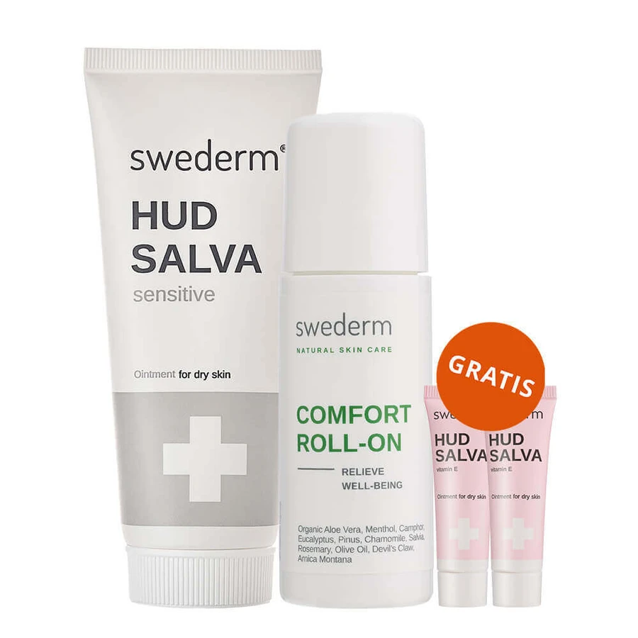 Набор Swederm Hudsalva Sensitive, unguent puternic, piele uscată, 100 мл + Swederm Comfort roll, 60 мл + Hudsalva unguent cu vitamina E, 2 x 8 ml gratuit: цены и характеристики