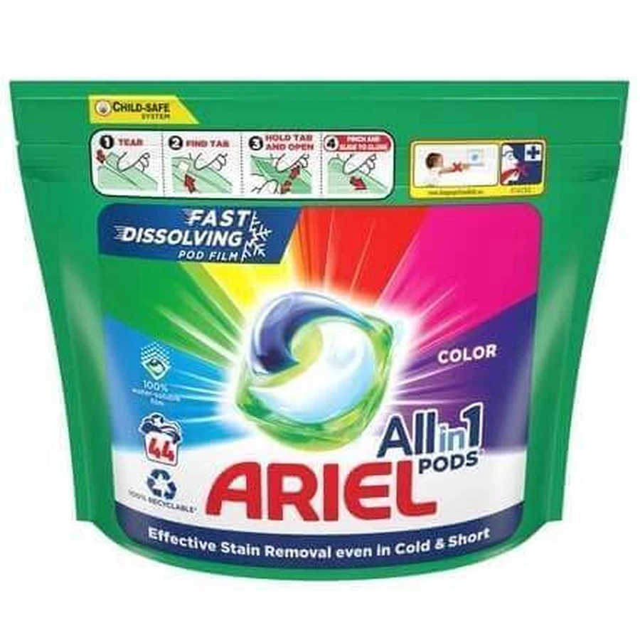 Ariel, Гелеві кольорові таблетки, 44 шт: ціни та характеристики
