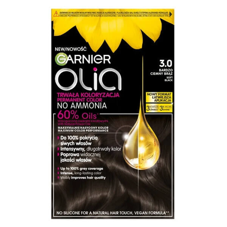 Краска для волос Garnier Olia 3.0, очень тёмно-коричневый: цены и характеристики