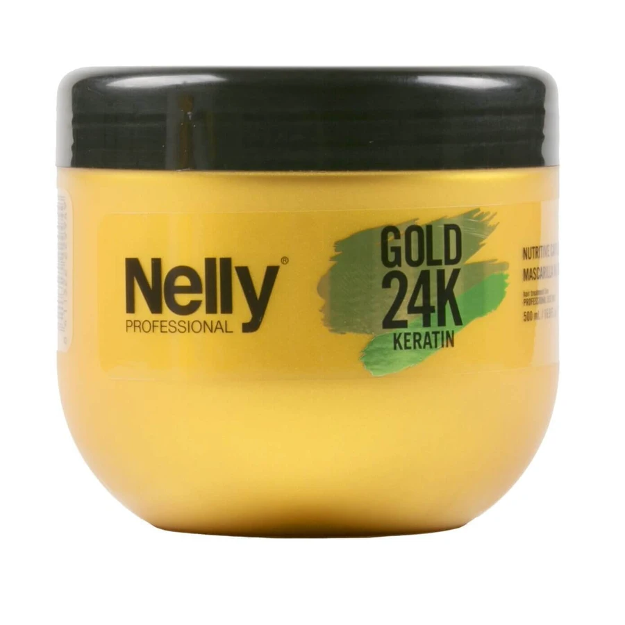 Питательная маска для сухих и обезвоженных волос Gold 24K Keratin, 500 мл, Nelly Professional: цены и характеристики