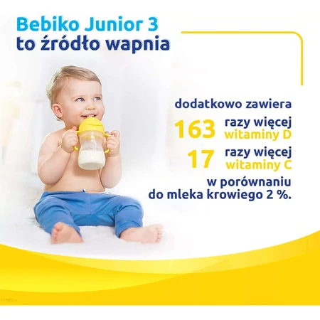 Набір Bebiko Junior 3 Nutriflor Expert, formulă nutritivă pe basă de lapte, peste 1 an, 3 x 600 g + Bambino, șervețele umede, de la naștere, 63 gratuit: ціни та характеристики