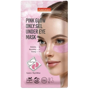 Патчи для зоны вокруг глаз Purederm Pink Glow, гелевые, 6 пар