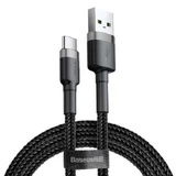 Кабель Baseus Cafule USB-A / USB-C QC 3.0 3A 1 м - чорний і сірий