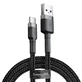 Кабель Baseus Cafule USB-A/USB-C QC 3.0 3A, 1 м, чёрно-серый