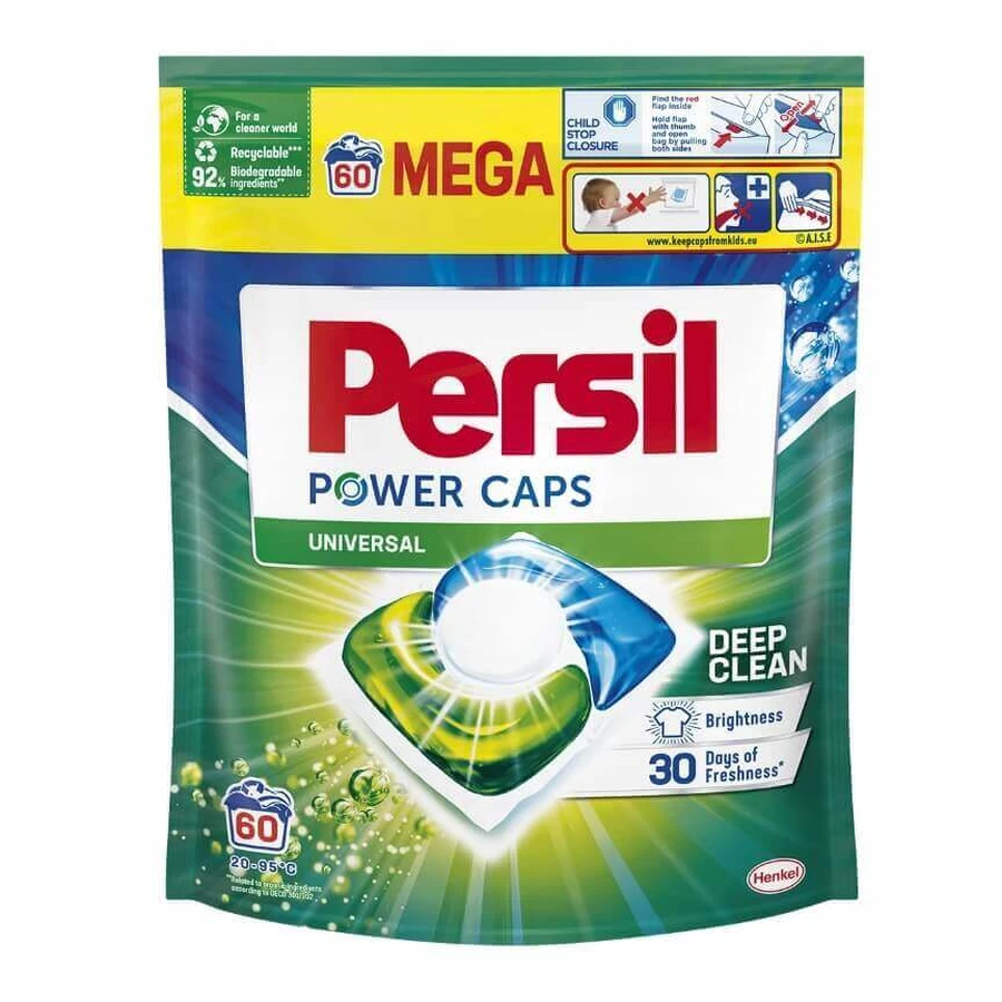 Универсальные капсулы для стирки белья Persil Power Caps, 60 шт.: цены и характеристики