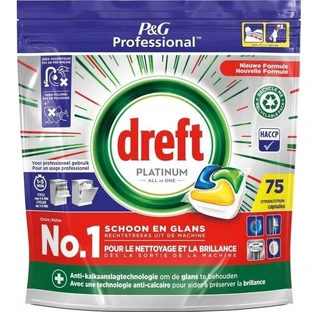 Капсулы для посудомоечной машины Dreft Platinum All in One Lemon, 75 шт.