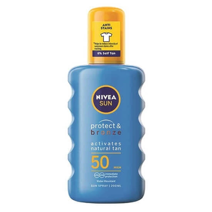 Сонцезахисний спрей SPF 50 Protect & Bronze, 200 мл, Nivea Sun: ціни та характеристики