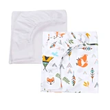 Комплект из 2 хлопковых простыней, 120x60 см, белый, животные, Fic Baby