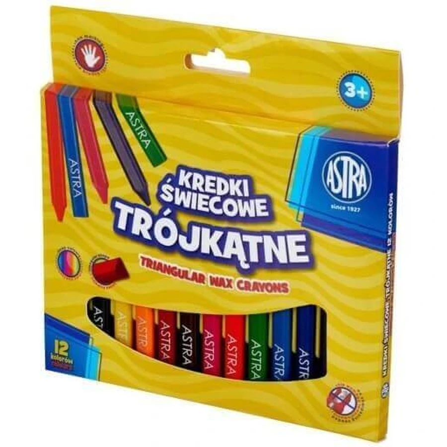 Astra, Треугольные восковые мелки, 12 цветов: цены и характеристики