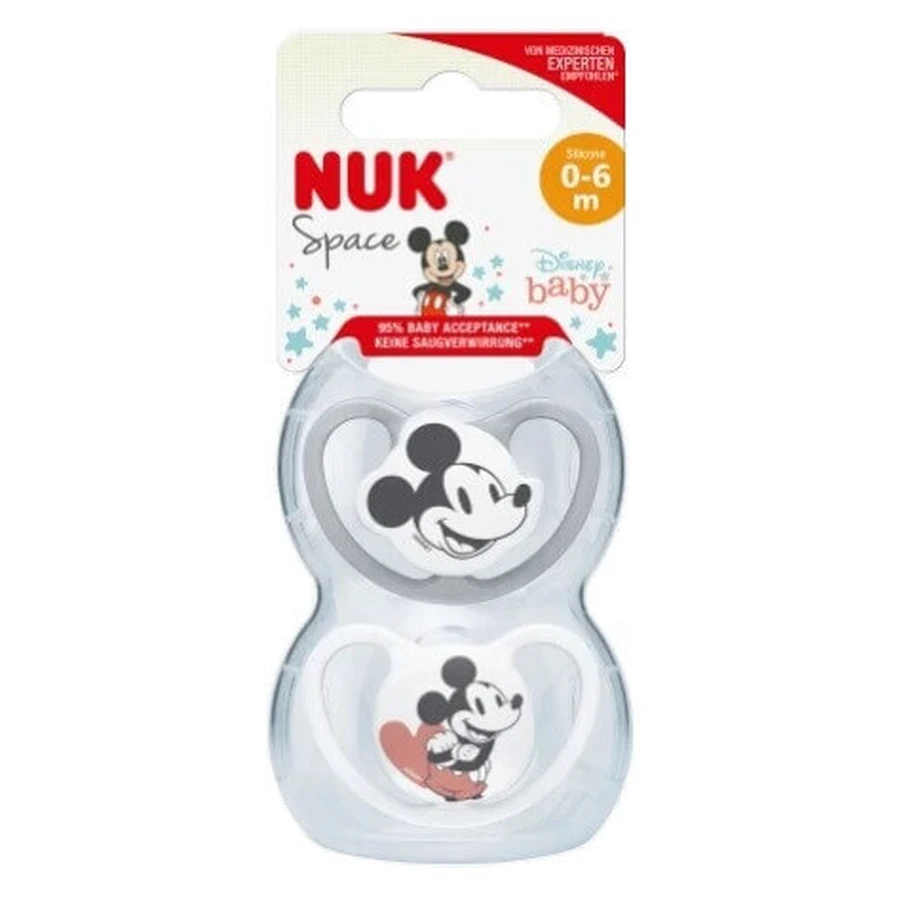 Nuk, Disney, Соски-пустышки, 0-6 м, 2 шт.: цены и характеристики